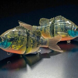 Bluegill Glide Baits studio shot hand painted custom bass lure
