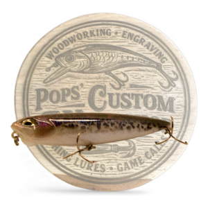 Hand painted pencil topwater custom bass fishing lure mottled shad