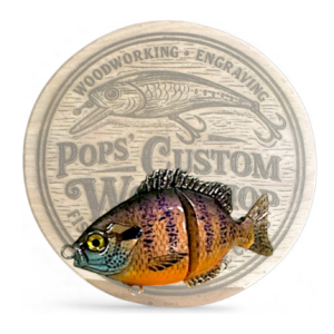 Hand painted bluegill glide bait custom bass fishing lure Bronze Bluegill