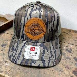 Custom engraved patch hat on a Richardson hat with detailed laser engraved design
