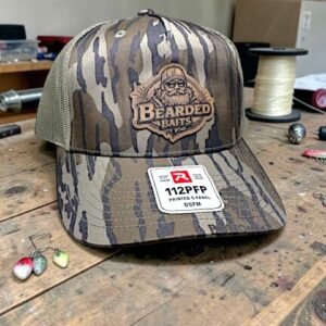Custom engraved patch hat on a Richardson hat with detailed laser engraved design